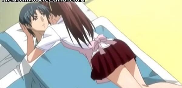  Sexy anime brunette hottie is bound